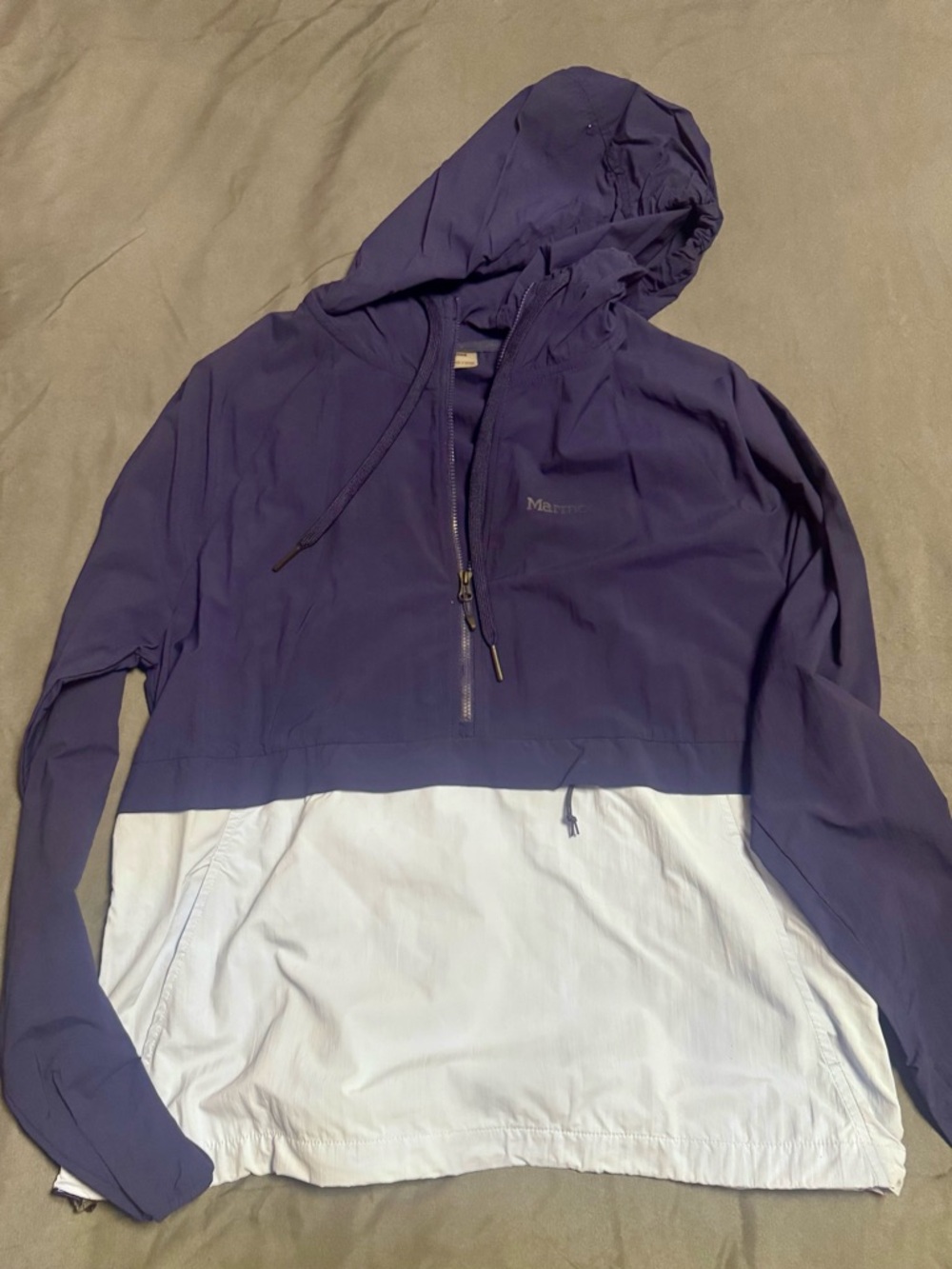 Marmot Two-Tone Hooded Windbreaker - Navy & Baby Blue
